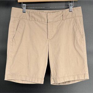 J.Crew Women's 9" Frankie Bermuda Chino Shorts 8 Tan Stretch Preppy Old Money